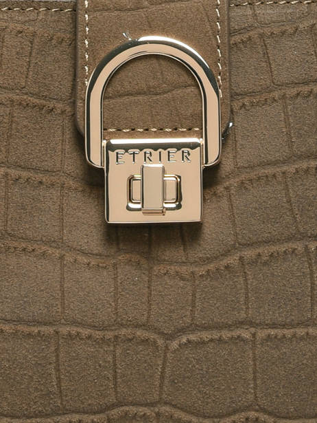 Sac Porté Main M Equestre Croco Cuir Etrier Beige equestre croco EEQC142M vue secondaire 4