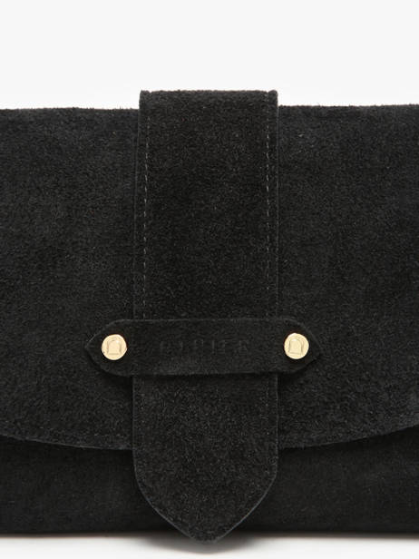 Sac Bandoulière S Agnes Cuir Velours Etrier Noir agnes EAGV205S vue secondaire 3